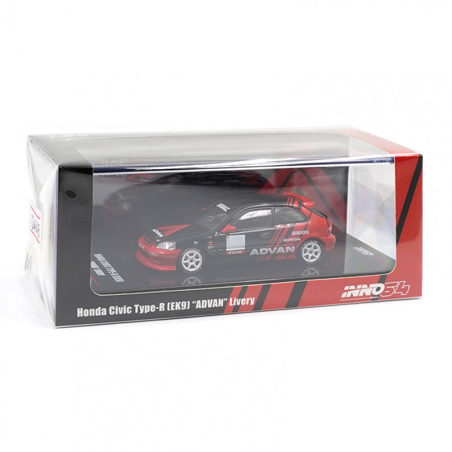 Inno64 Honda Civic Type R EK9 Advan Black Red 1:64