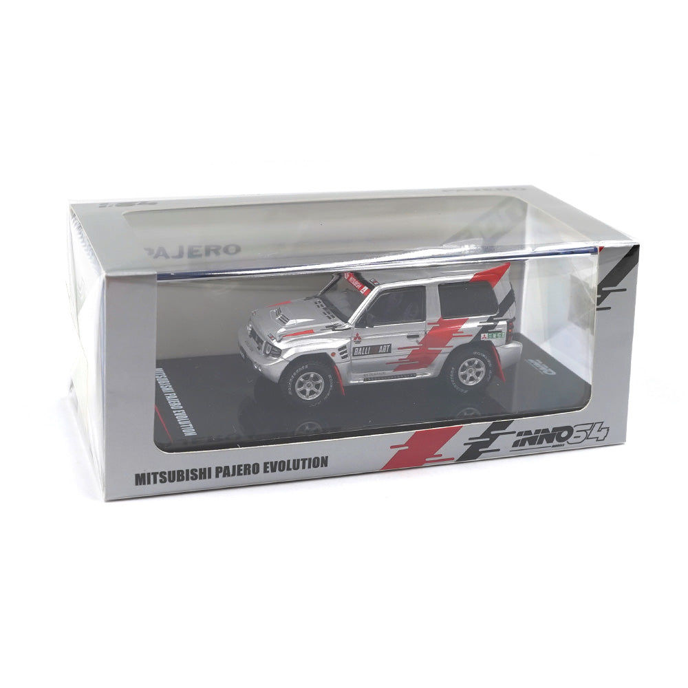 Inno64 Mitsubishi Pajero Evolution Rally Art Silver 1:64