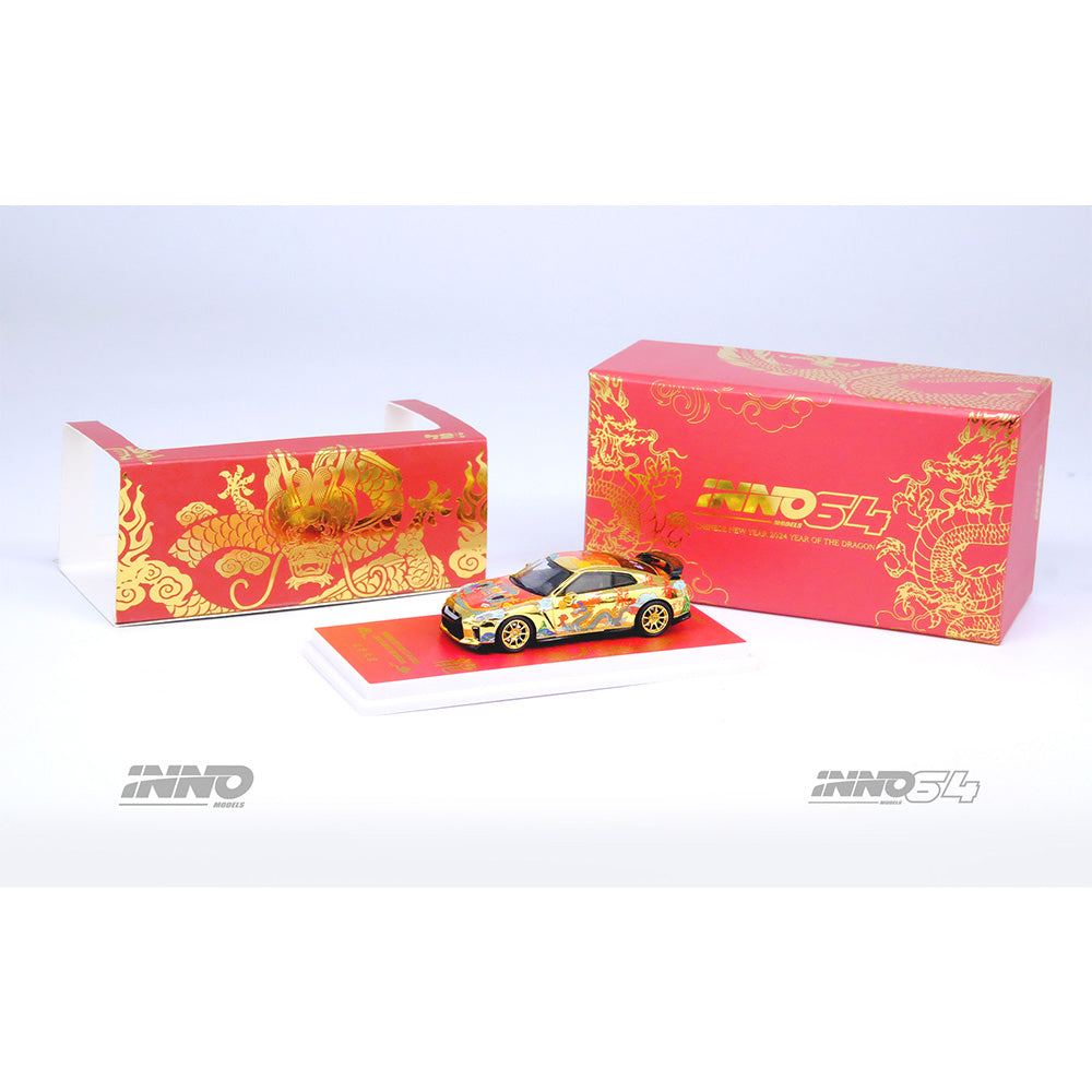 Inno64 2024 Year of Dragon Special Edition Nissan GTR R35 Gold 1:64