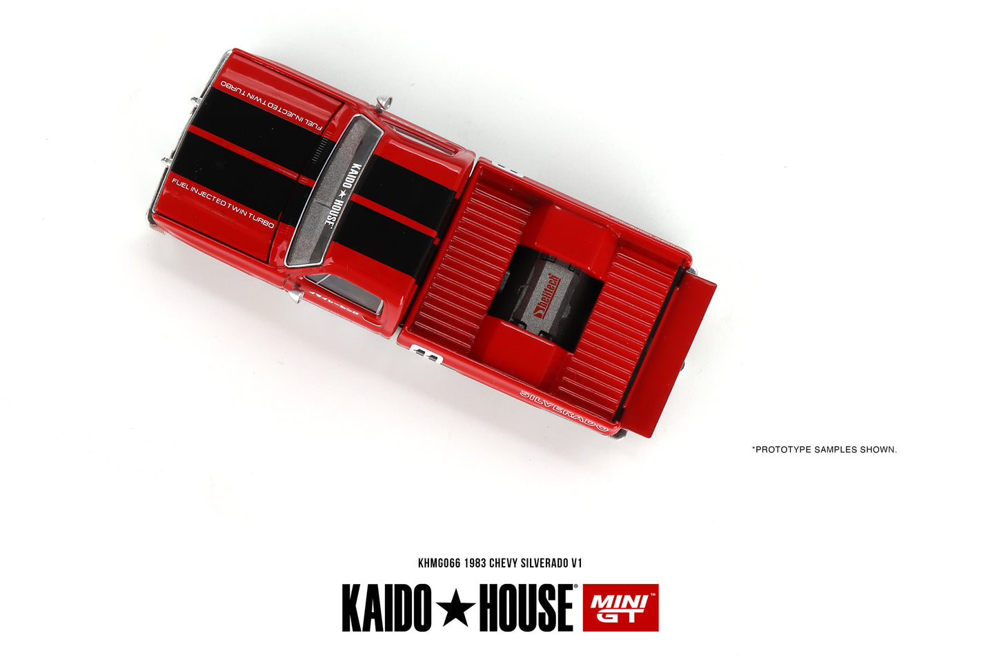 Mini GT Kaido House 066 Chevrolet Silverado Kaido V1 Red Black 1:64