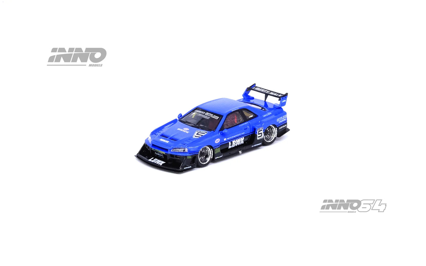 Inno64 Nissan Skyline LBWK ER34 Super Silhouette Blue 1:64