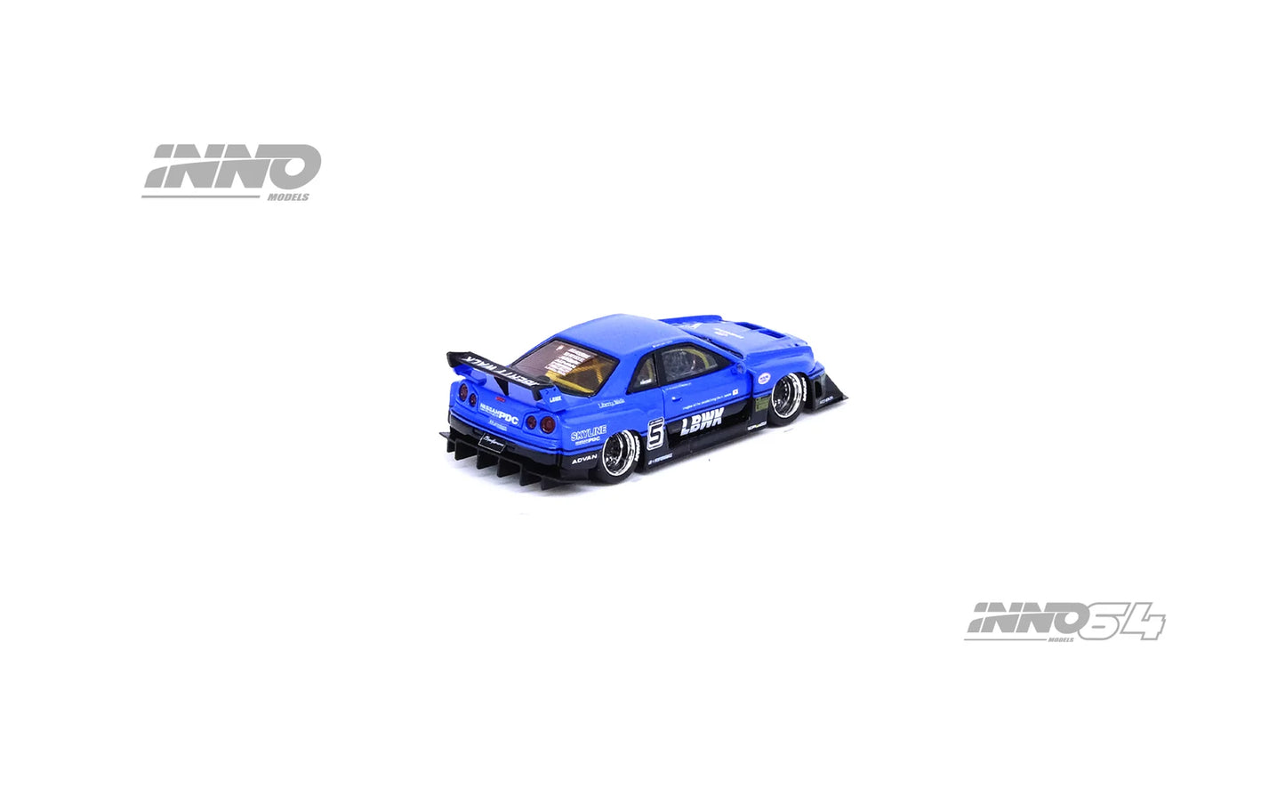 Inno64 Nissan Skyline LBWK ER34 Super Silhouette Blue 1:64