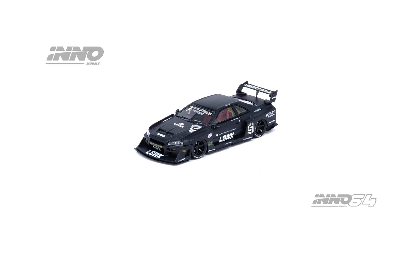 Inno64 Nissan Skyline LBWK ER34 Super Silhouette Black 1:64