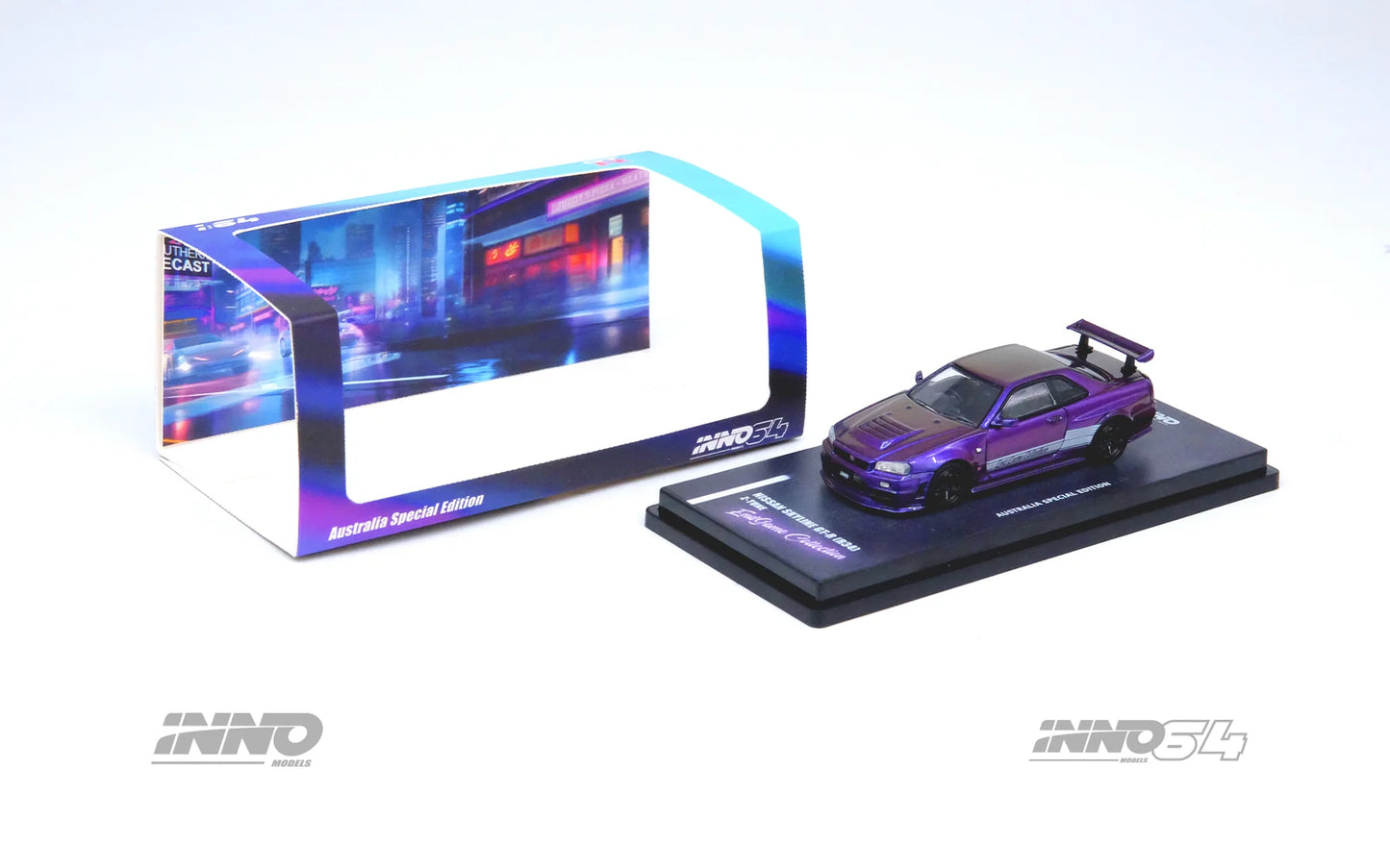 Inno64 Australia Special Edition Nissan Skyline GTR R34 End Game Collection Purple 1:64