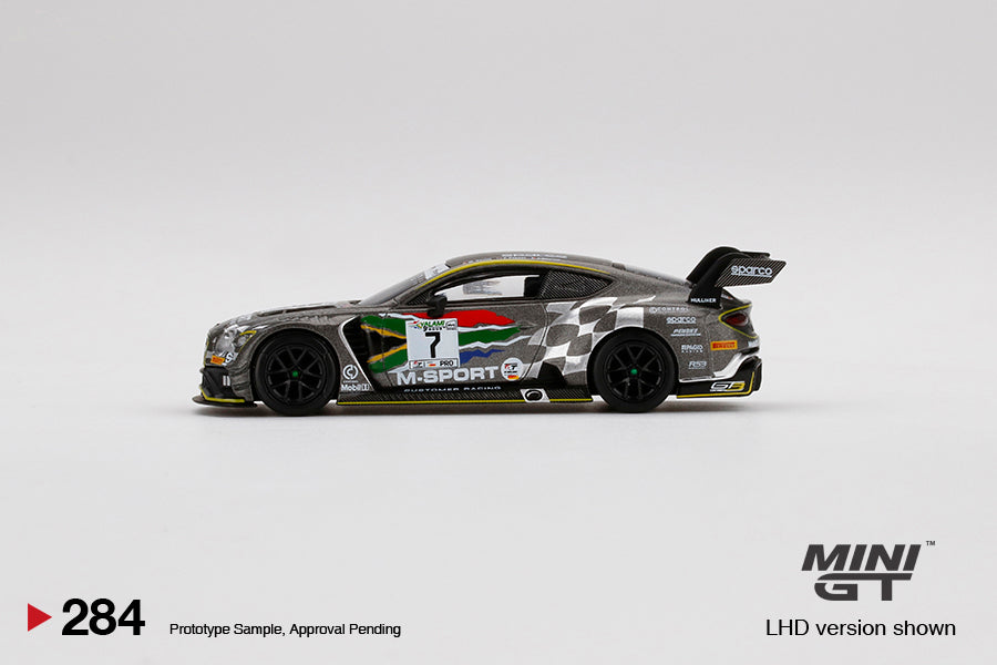 Mini GT Box Version 284 Bentley Continental GT3 #7 2020 Intercontinental GT Challenge Kyalami 9 Hrs Bentley Team M Sport Grey 1:64