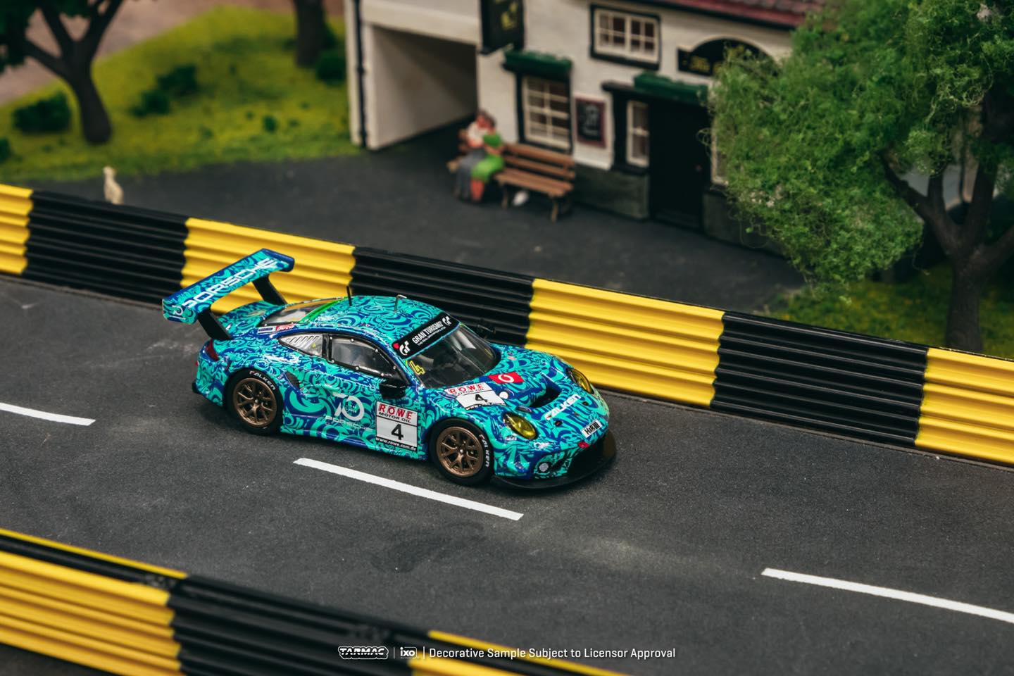Tarmac Works X Ixo Models Porsche 911 GT3 R VLN Nurburgring 2018 Blue Green 1:64