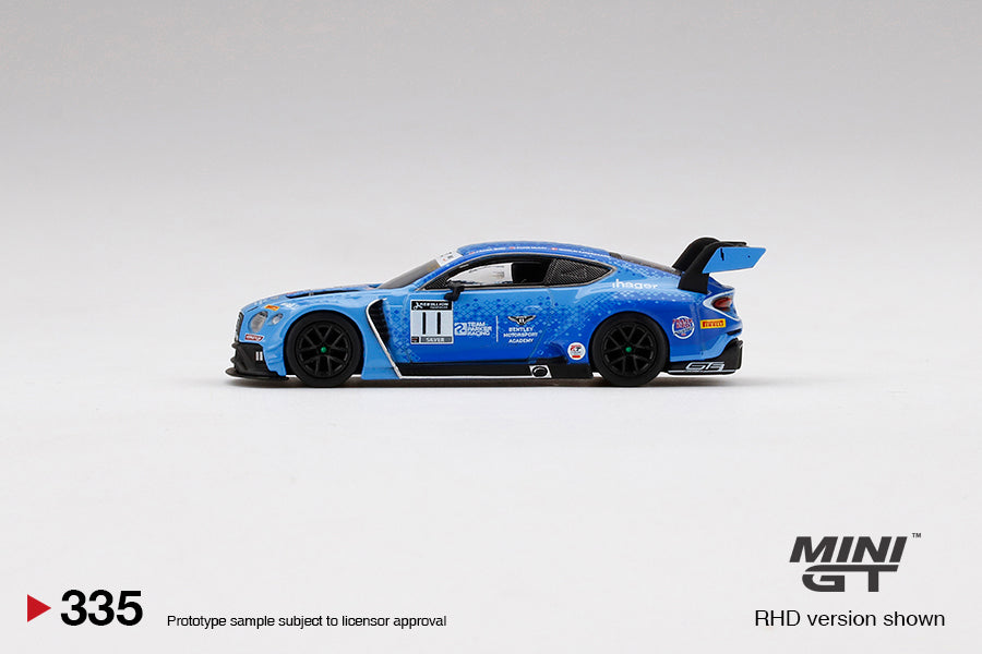 Mini GT Box Version 335 Bentley Continental GT3 #11 Team Parker 2020 Total 24 Hrs of Spa Blue 1:64