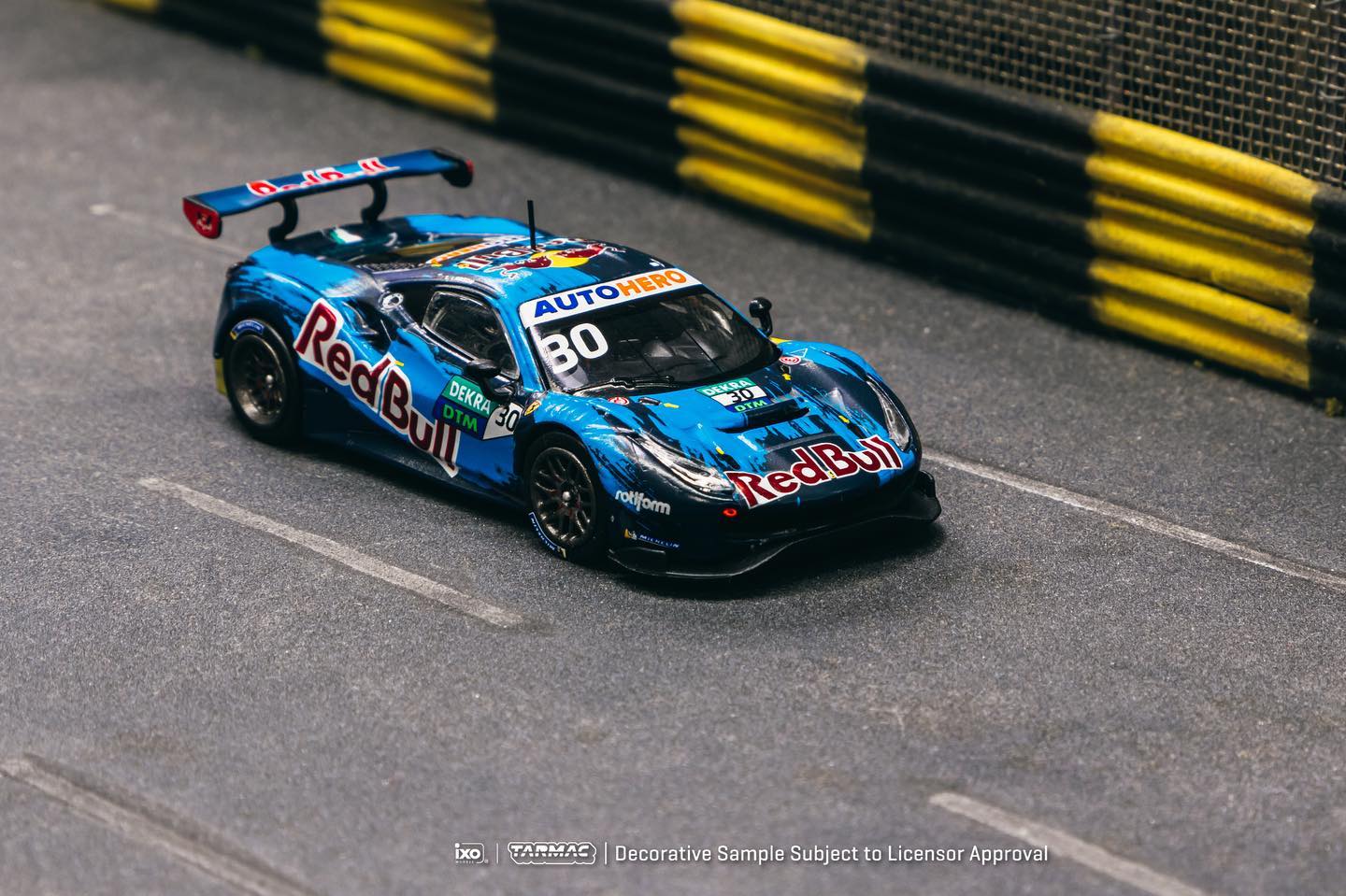 Tarmac Works X Ixo Models Ferrari 488 GT3 DTM 2021 Monza Race 1 Winner Red Bull Black Blue 1:64