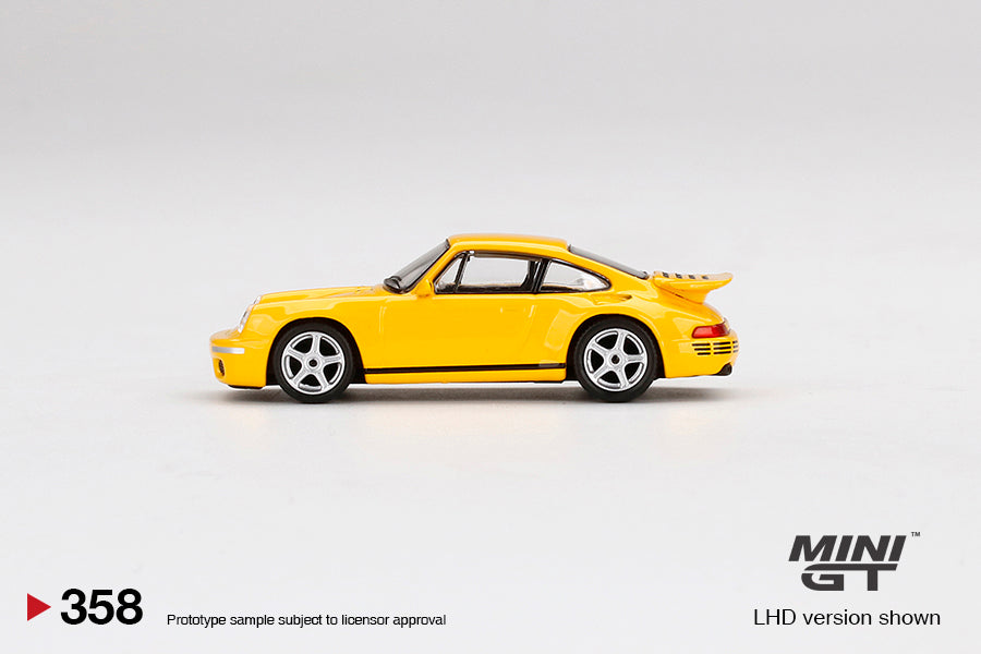 Mini GT Box Version 358 RUF CTR Anniversary Blossom Yellow 1:64