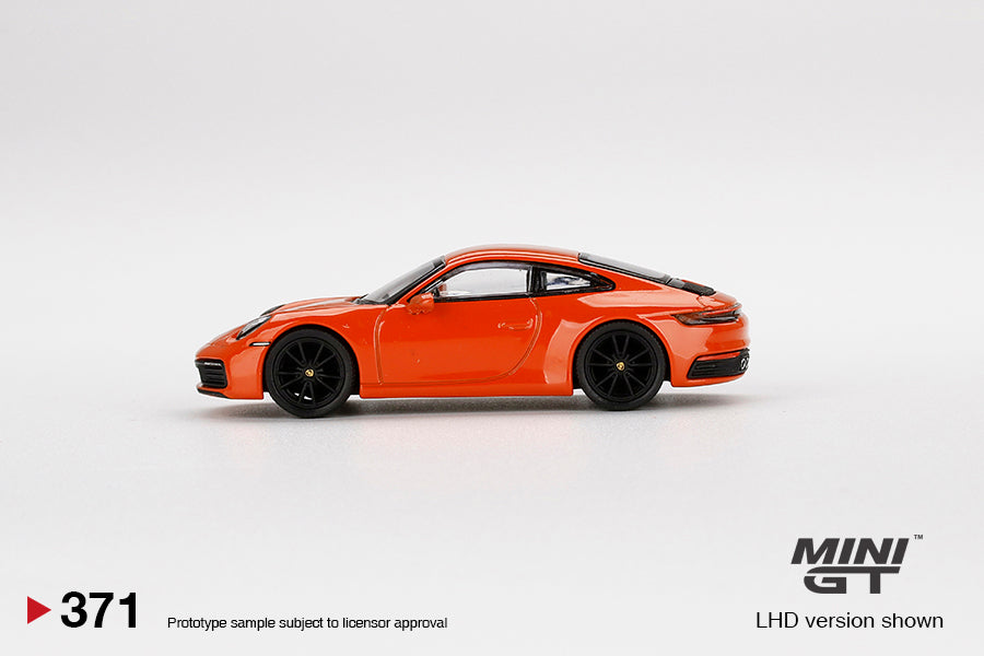 Mini GT Box Version 371 Porsche 911 Carera 4S Lava Orange 1:64