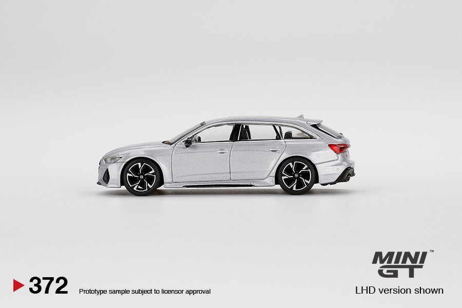 Mini GT Box Version 372 Audi RS 6 Avant Carbon Black Edition Florett Silver 1:64