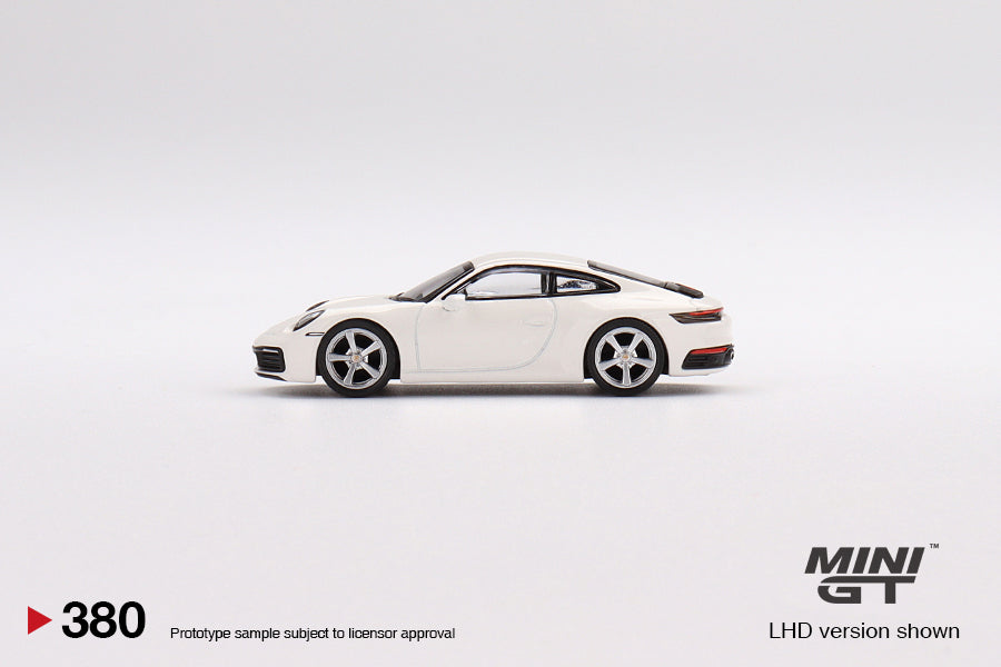 Mini GT Box Version 380 Porsche 911 Carrera S White 1:64
