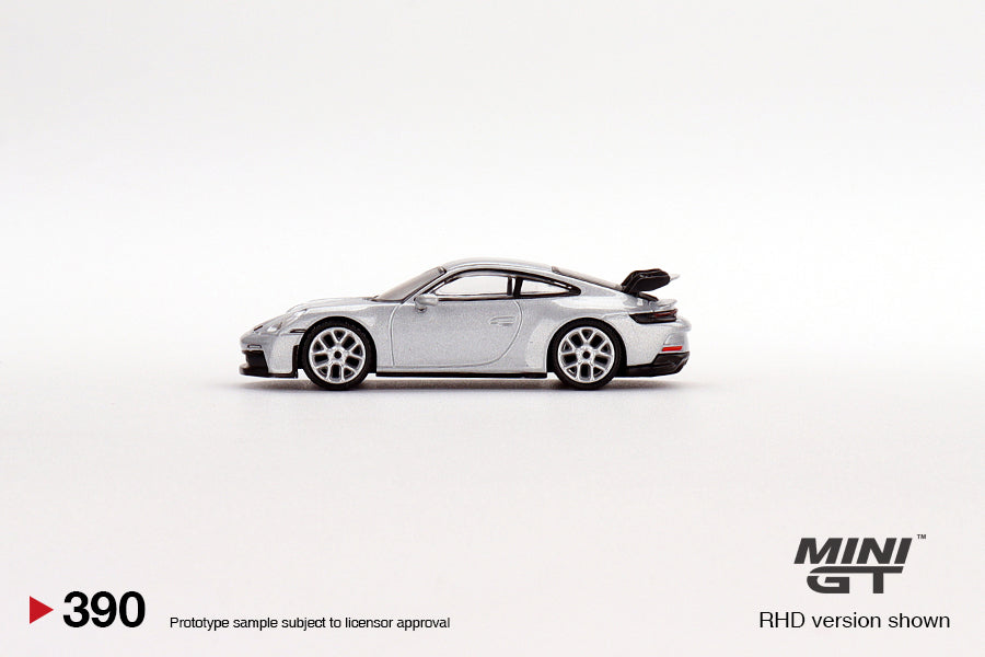 Mini GT Mijo Exclusives 390 Porsche 911 (992) GT3 GT Silver Metallic 1:64