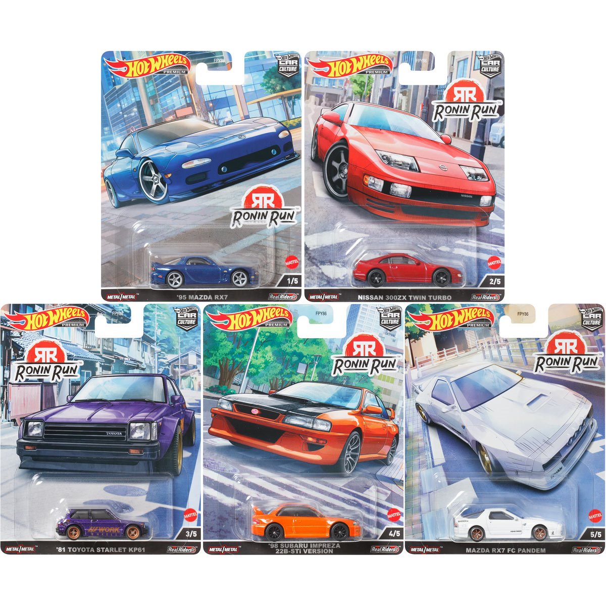 Hot Wheels Premium Ronin Run Set of 5 1:64