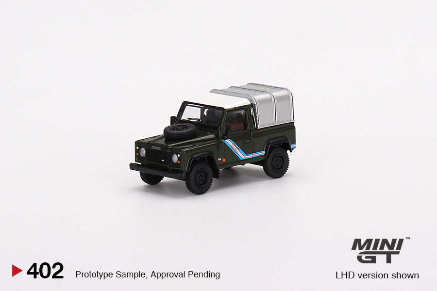 Mini GT Mijo Exclusives 402 Land Rover Defender 90 Pickup Bronze Green 1:64