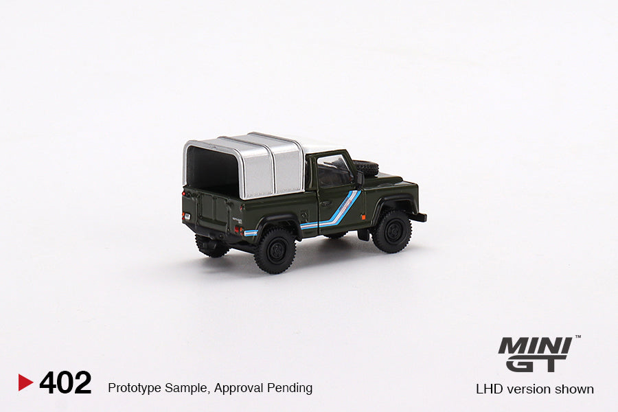 Mini GT Mijo Exclusives 402 Land Rover Defender 90 Pickup Bronze Green 1:64