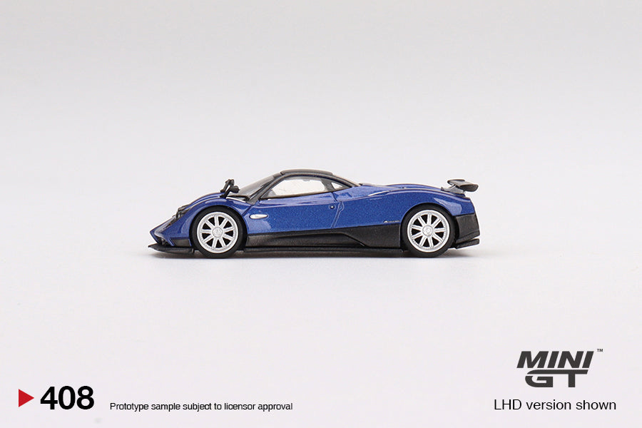 Mini GT Box Version 408 Pagani Zonda F Blu Argentina 1:64