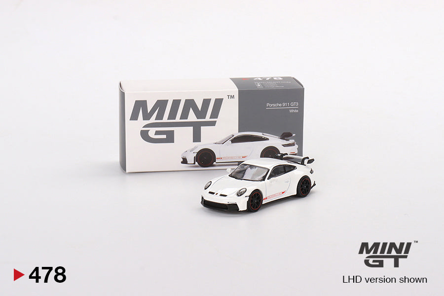 Mini GT Mijo Exclusives 478 Porsche 911 (992) GT3 White 1:64