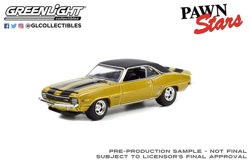 Greenlight Hollywood Pawn Star 1969 Chevrolet Camaro Gold 1:64