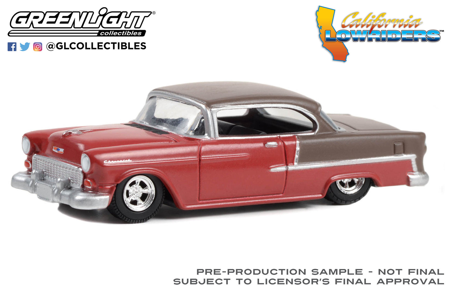 Greenlight California Lowriders Series 3 1955 Chevrolet Bel Air Maroon 1:64
