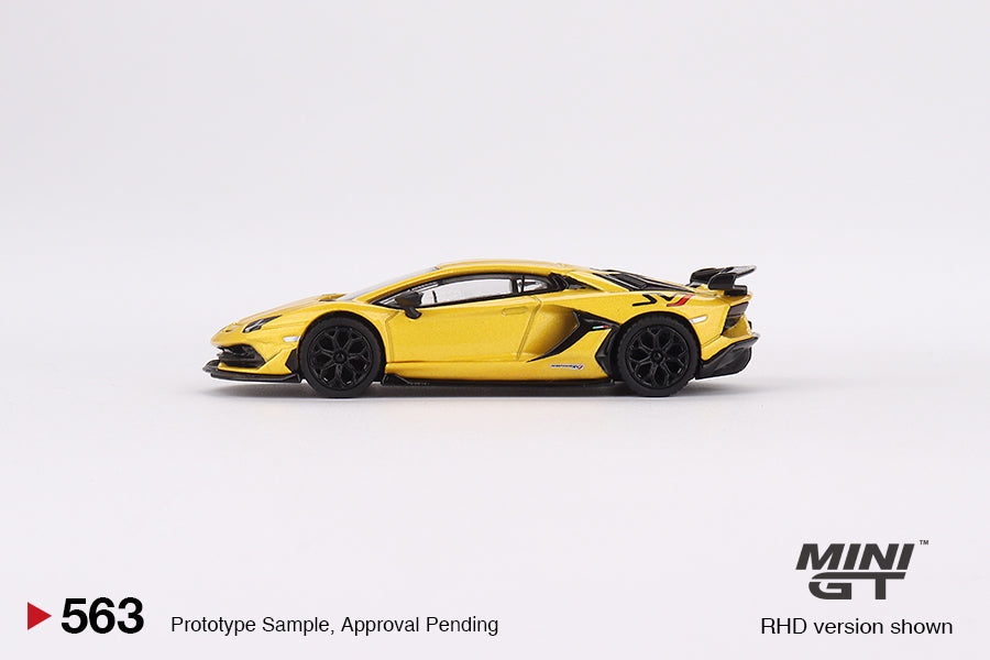 Mini GT Box Version 563 Lamborghini Aventador SVJ Giallo Orion Yellow 1:64