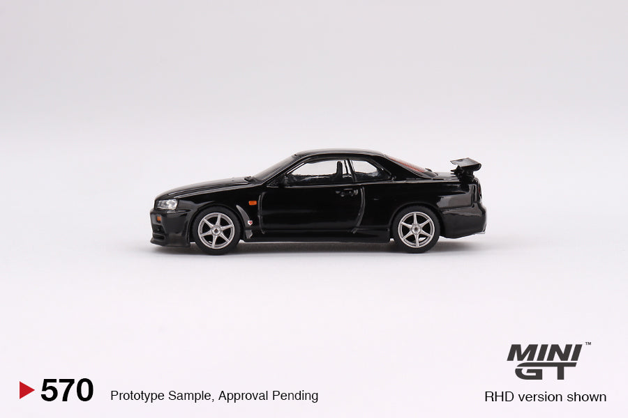 Mini GT Box Version 570 Nissan Skyline GT-R (R34) V-Spec Black Pearl 1:64