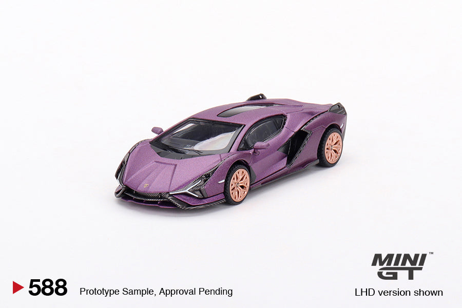 Mini GT Hong Kong Exclusive Box Version 588 Lamborghini Sián FKP 37 Matte Viola SE30 1:64