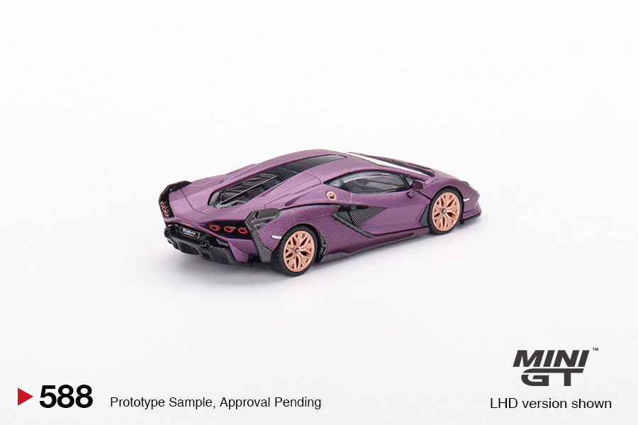 Mini GT Hong Kong Exclusive Box Version 588 Lamborghini Sián FKP 37 Matte Viola SE30 1:64