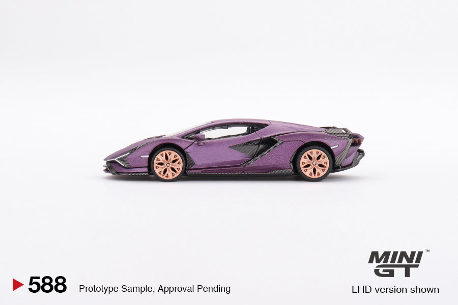 Mini GT Hong Kong Exclusive Box Version 588 Lamborghini Sián FKP 37 Matte Viola SE30 1:64