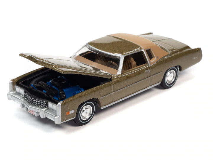 Auto World Luxury Cruisers 1975 Cadillac Eldorado Tarragon Gold Poly 1:64