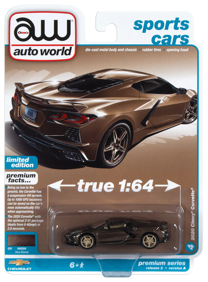 Auto World Sports Cars 2020 Chevy Corvette Zeus Bronze 1:64