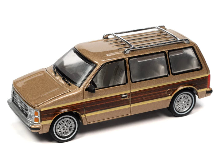 Auto World Mighty Minivans 1984 Dodge Caravan Beige Crystal Coat 1:64