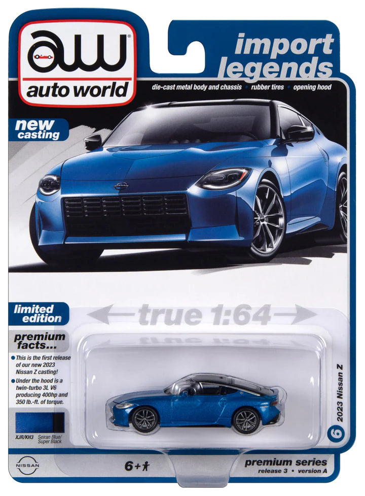 Auto World Import Legends 2023 Nissan Z Seiran Blue Super Black 1:64