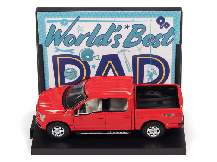 Auto World Worlds Best Dad 2000 Ford F150 Red 1:64