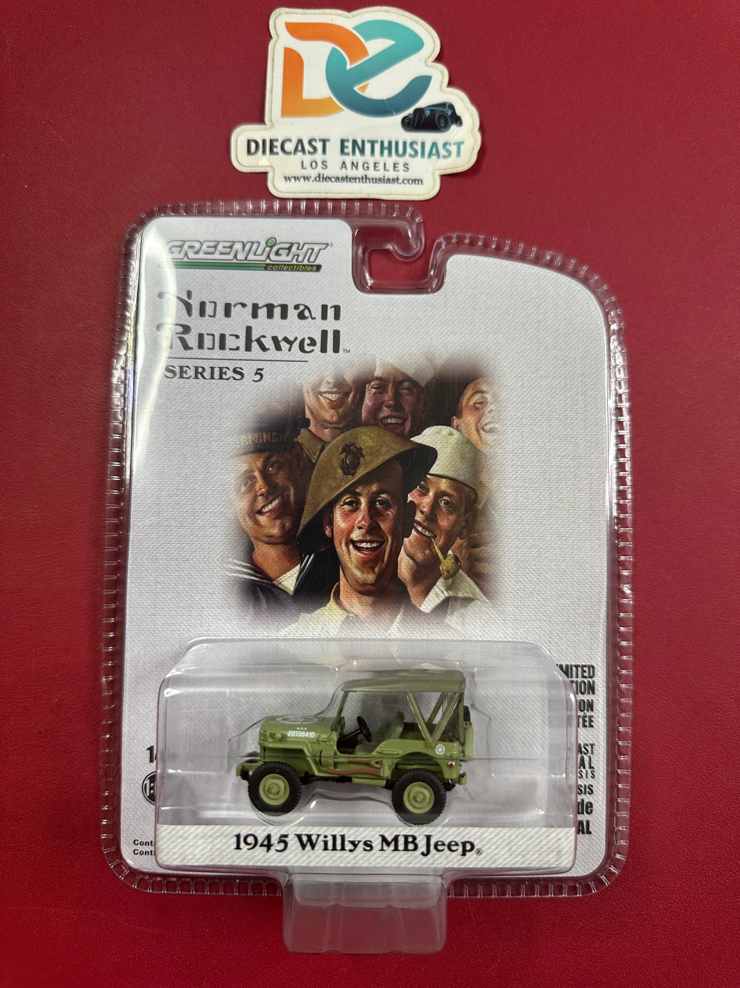 Greenlight Norman Rockwell 1945 Willys MB Jeep 1:64