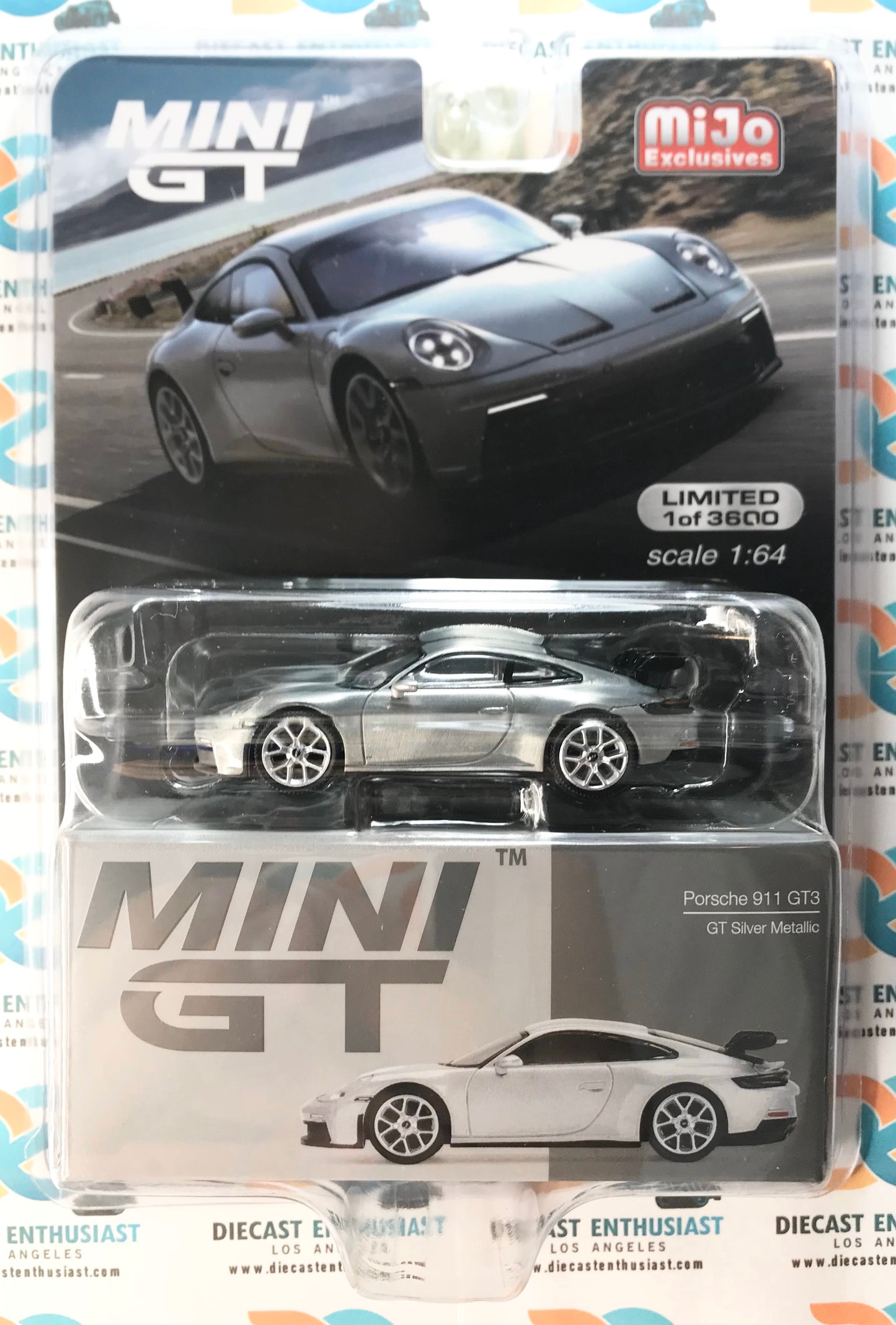 CHASE Mini GT Mijo Exclusives 390 Porsche 911 (992) GT3 GT Silver Metallic 1:64