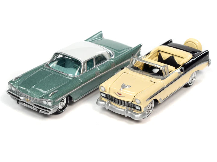 Johnny Lightning 2 Pack 50s & Fins 1959 DeSoto Fireflite 1956 Chevy Bel Air Convertible Version A 1:64