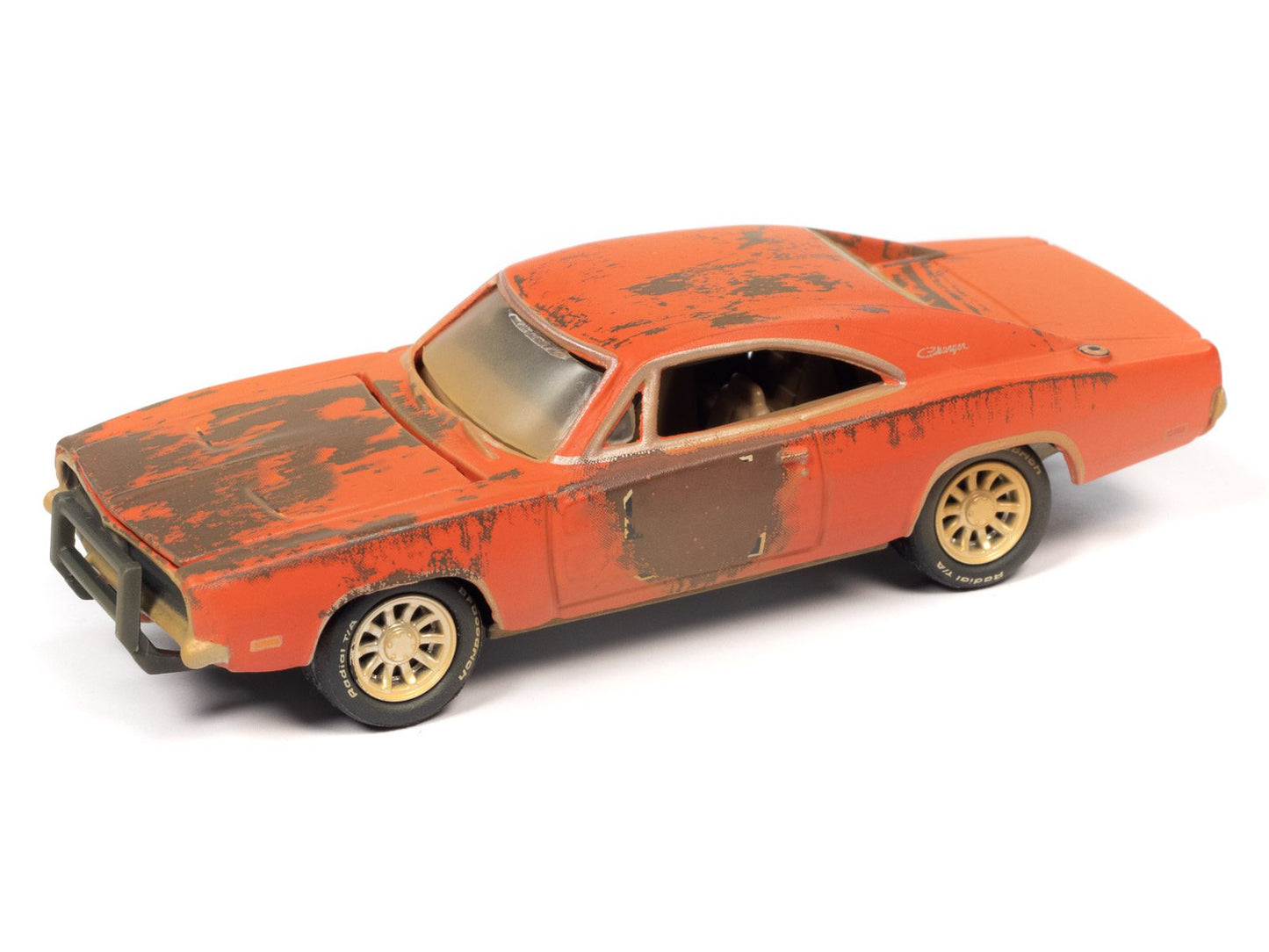 Johnny Lightning Barn Finds 1969 Dodge Charger R/T Orange Rusty 1:64