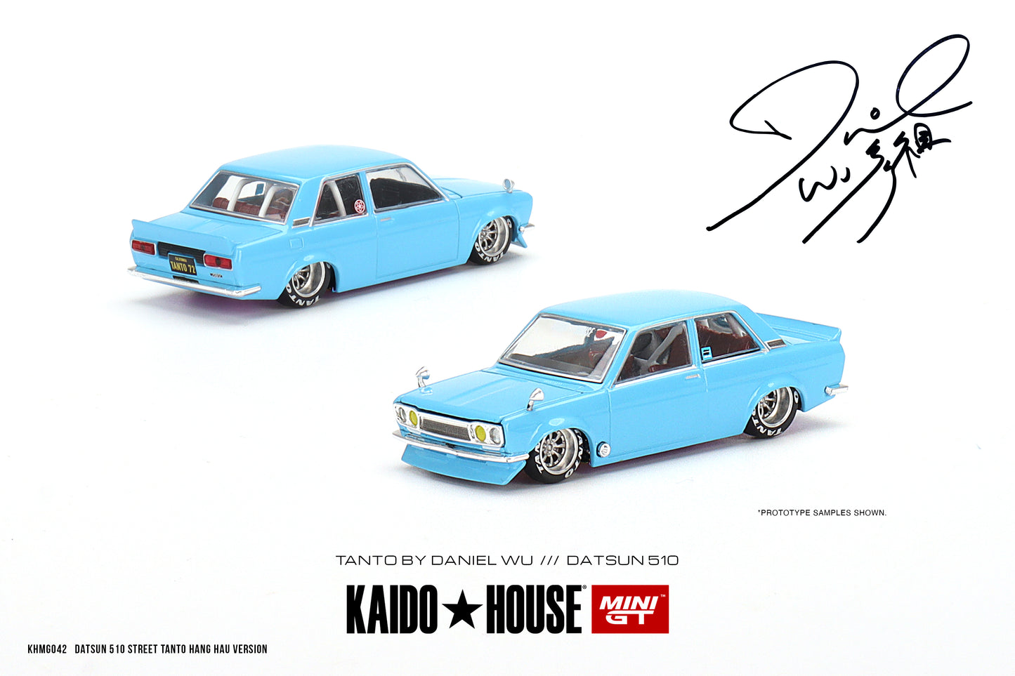 Mini GT Kaido House 042 Datsun 510 Street Daniel Wu Tanto / Hang Hau Blue 1:64