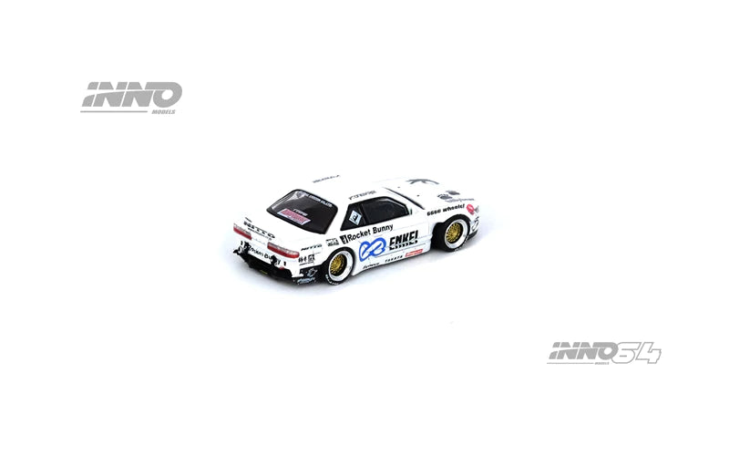 Inno64 Nissan Silvia S13 V2 Pandem Rocket Bunny Enkei White 1:64