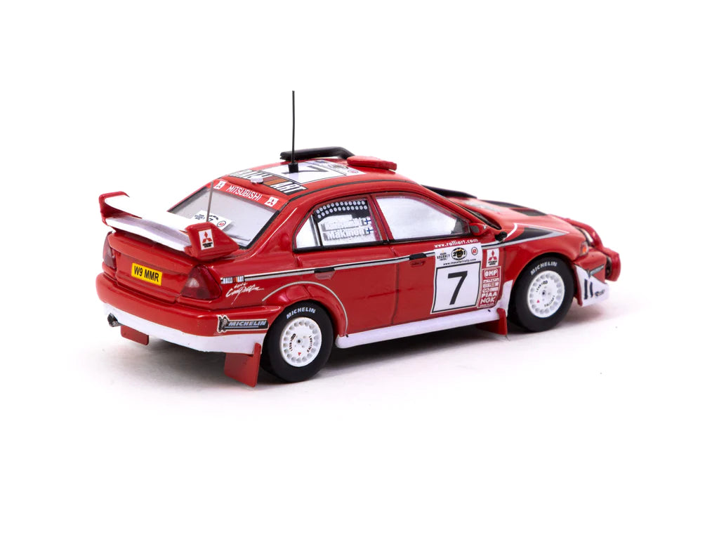 Tarmac Works Mitsubishi Lancer Evolution 6.5 Safari Rally 2001 #7 Winner Red 1:64