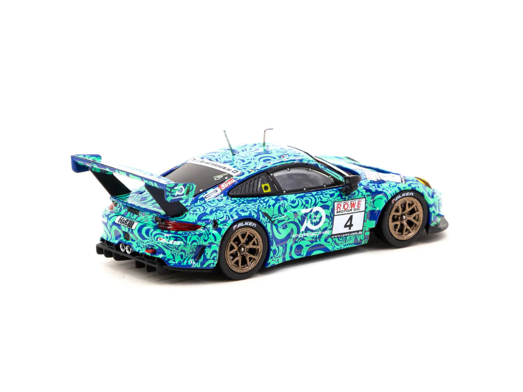Tarmac Works X Ixo Models Porsche 911 GT3 R VLN Nurburgring 2018 Blue Green 1:64