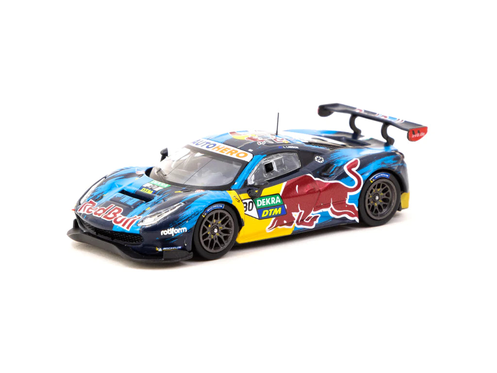 Tarmac Works X Ixo Models Ferrari 488 GT3 DTM 2021 Monza Race 1 Winner Red Bull Black Blue 1:64