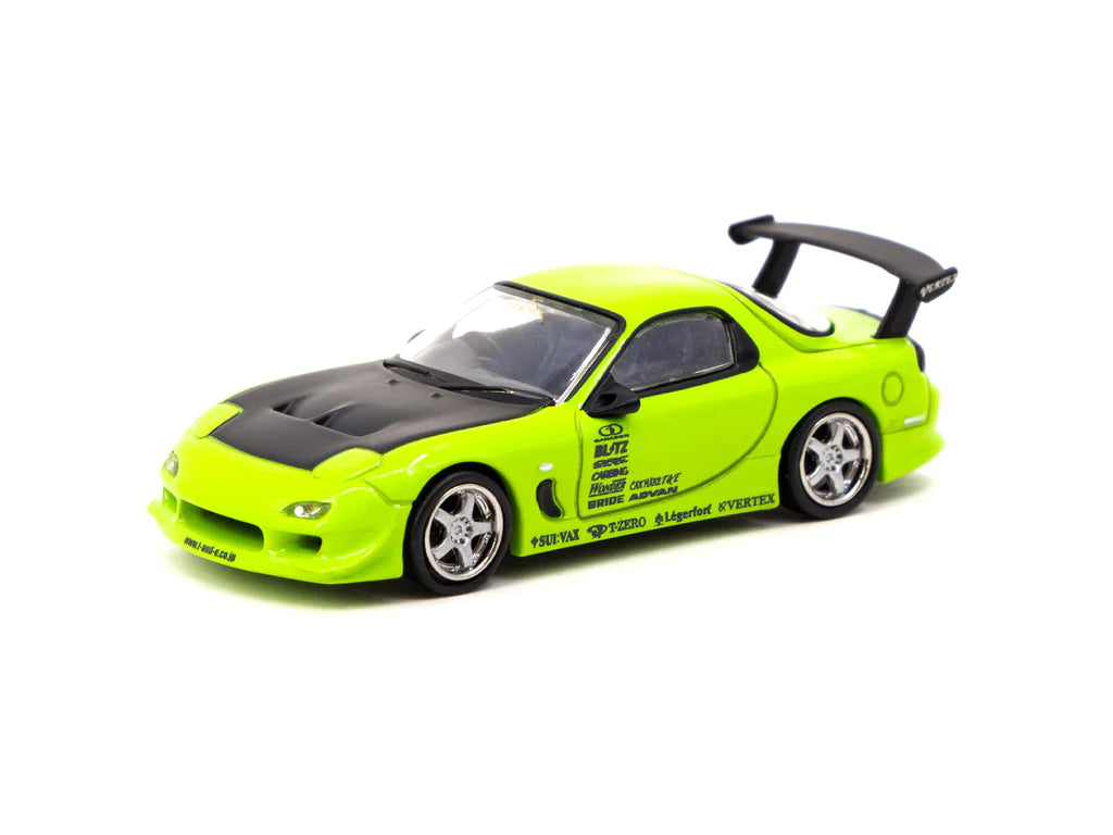 Tarmac Works VERTEX Mazda RX-7 (FD3S) Light Green 1:64