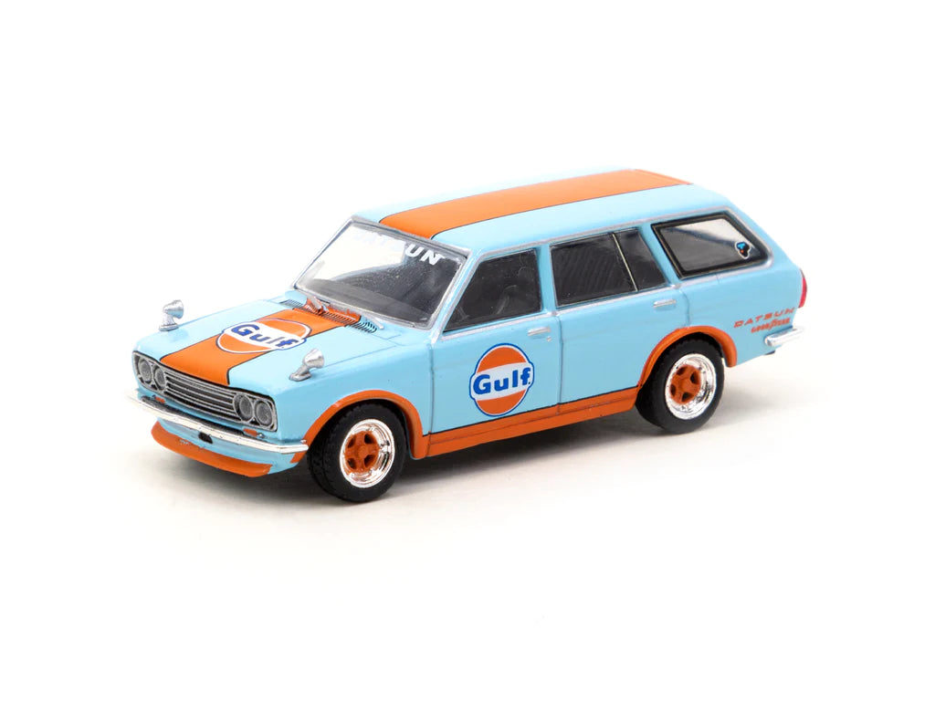 Tarmac Works EMS Exclusives Datsun Bluebird 510 Wagon Gulf Light Blue 1:64