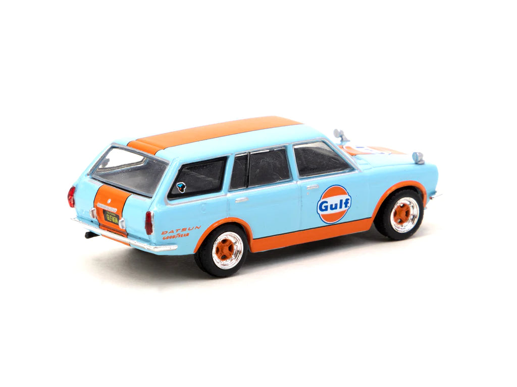Tarmac Works EMS Exclusives Datsun Bluebird 510 Wagon Gulf Light Blue 1:64