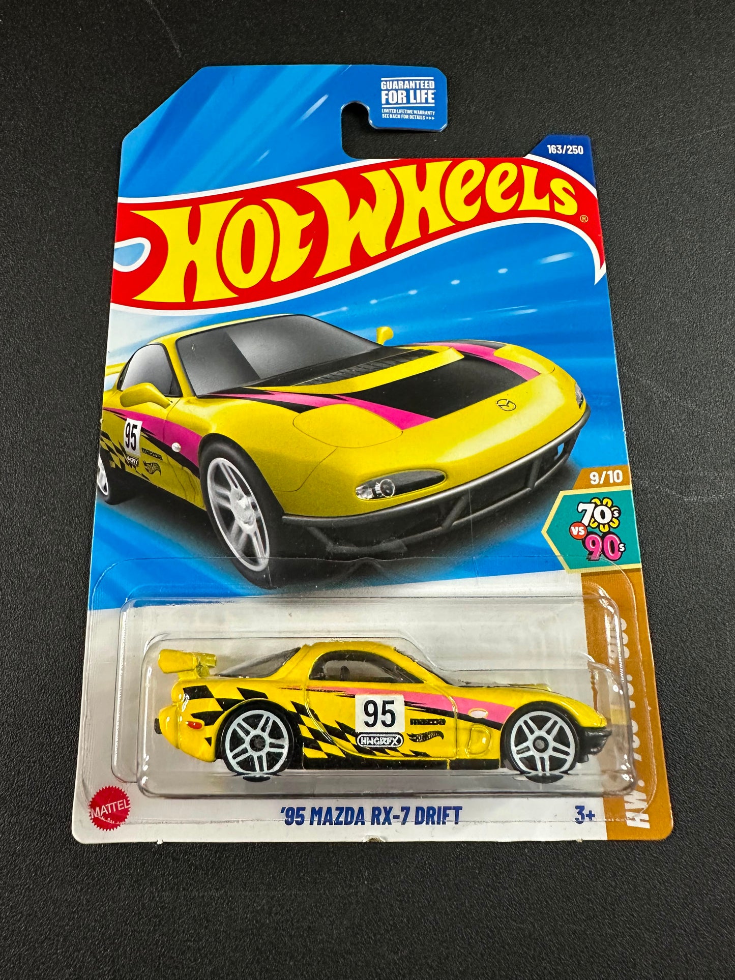 Hot Wheels 95 Mazda RX7 Drift Yellow 1:64