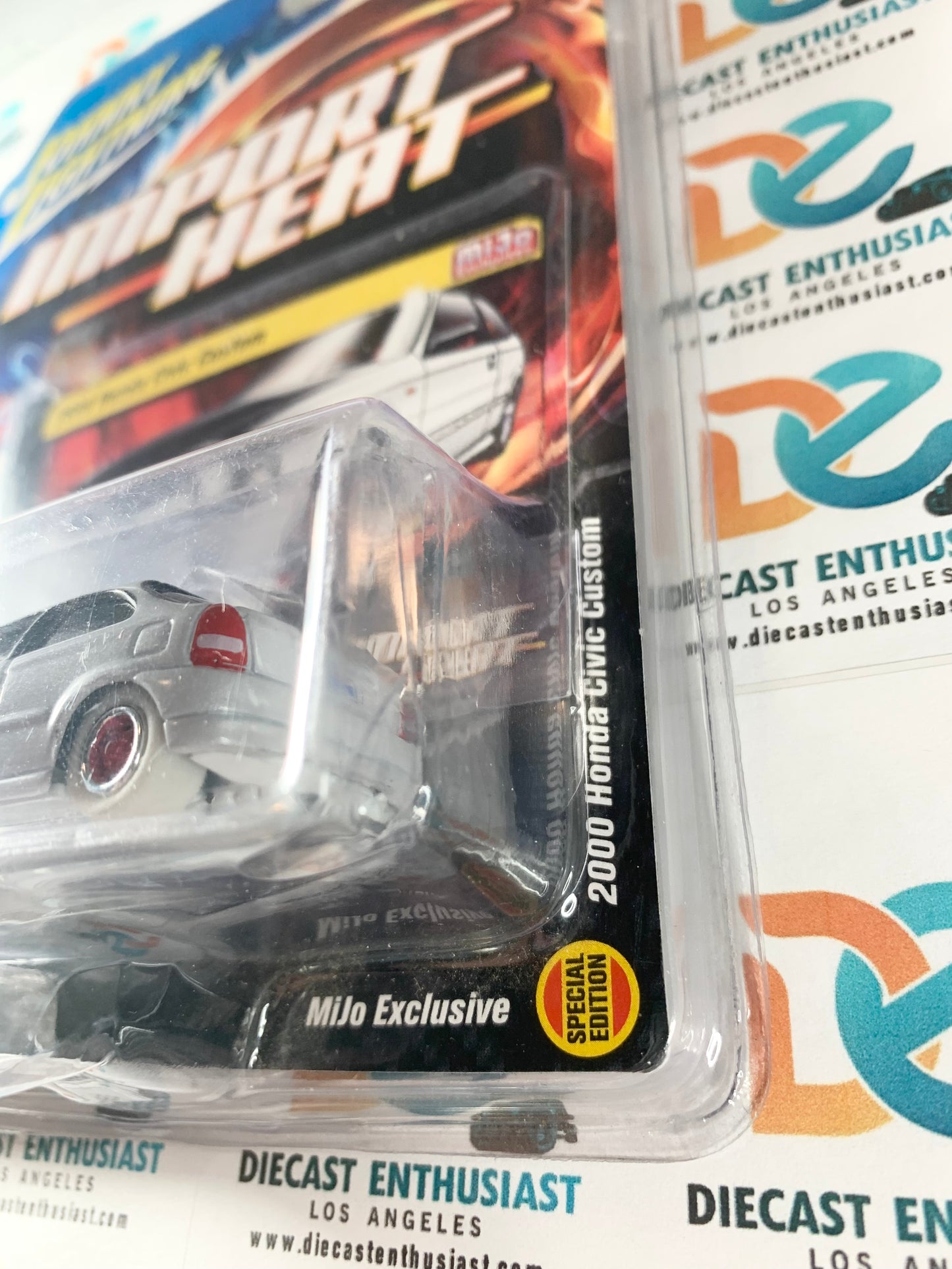 BAD BLISTER CHASE WHITE LIGHTNING Johnny Lightning Mijo Exclusives Import Heat 2000 Honda Civic Custom Gloss White 1:64