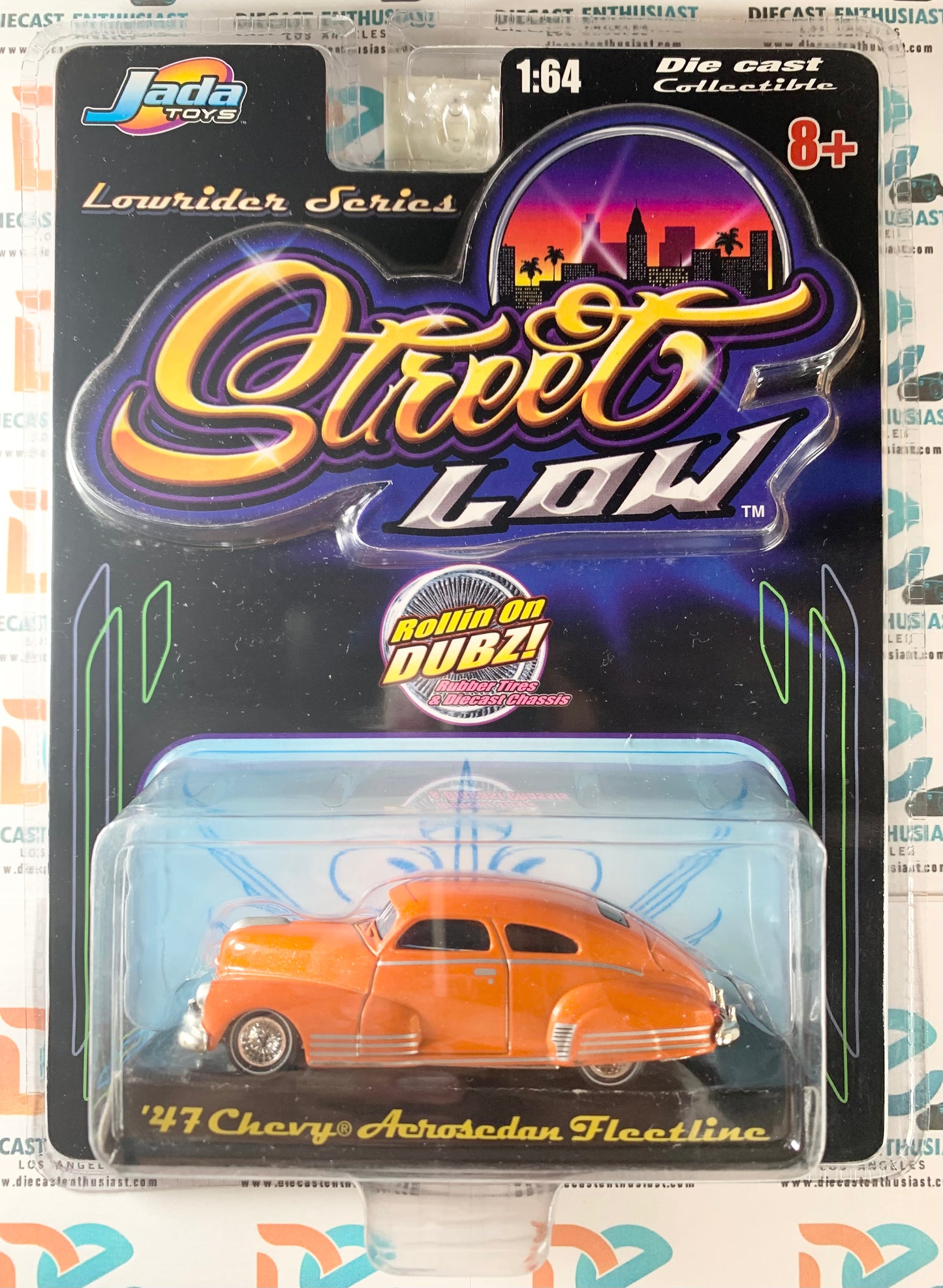 Jada Toys Street Low 47 Chevy Aerosedan Fleetline Orange 1:64
