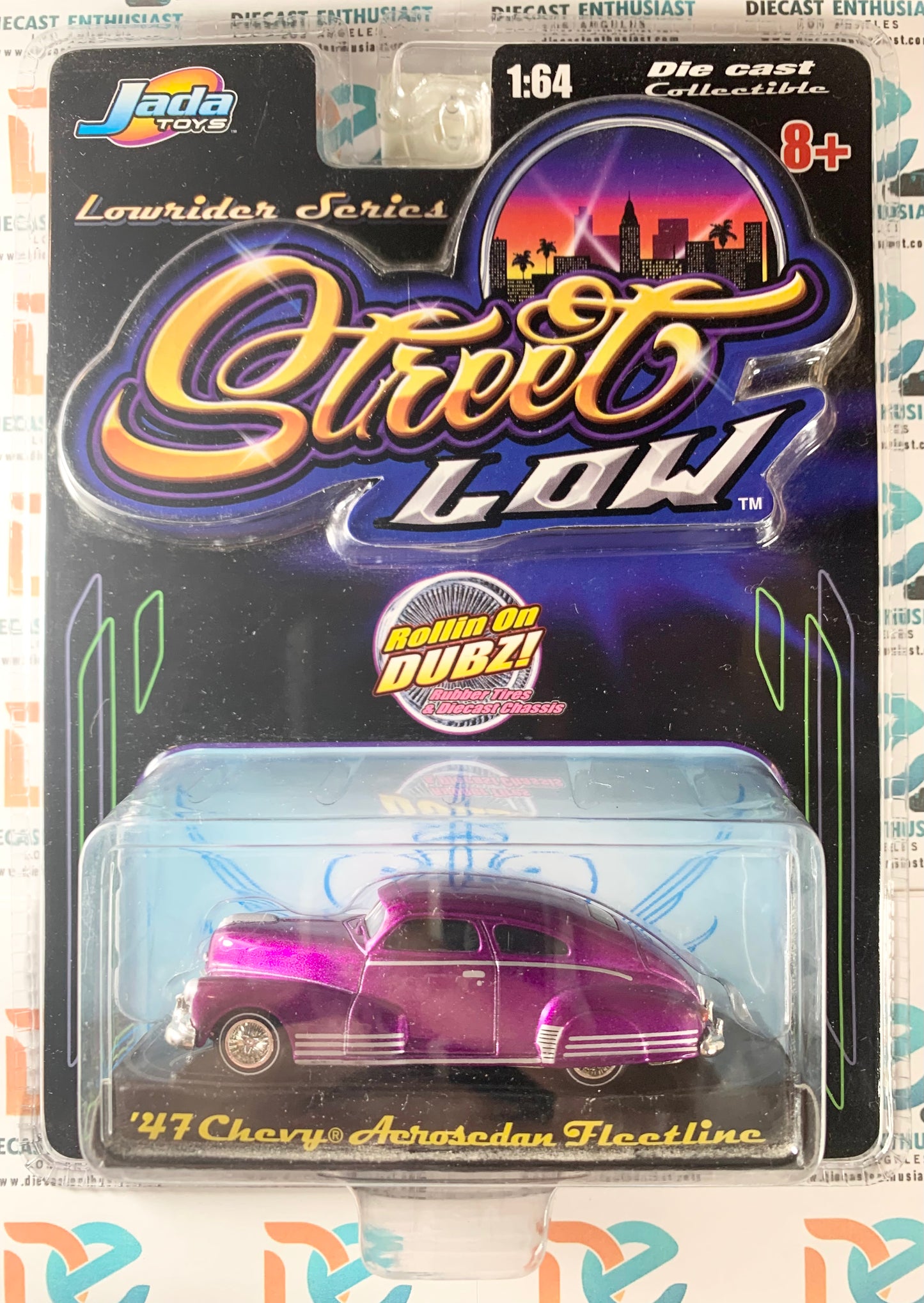 Jada Toys Street Low 47 Chevy Aerosedan Fleetline Purple 1:64